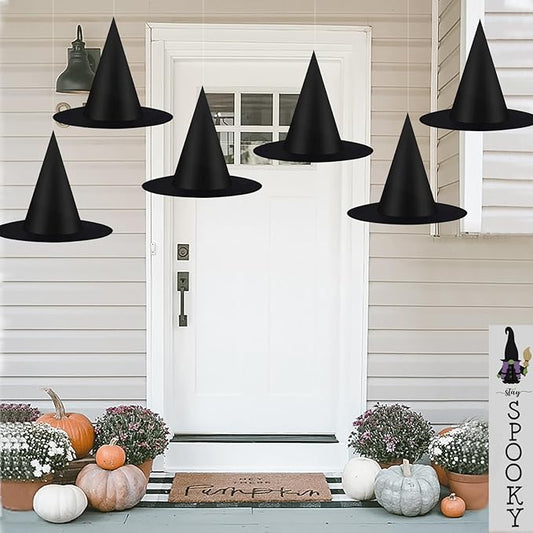 Halloween Witch Hat Decor - 12 PCS
