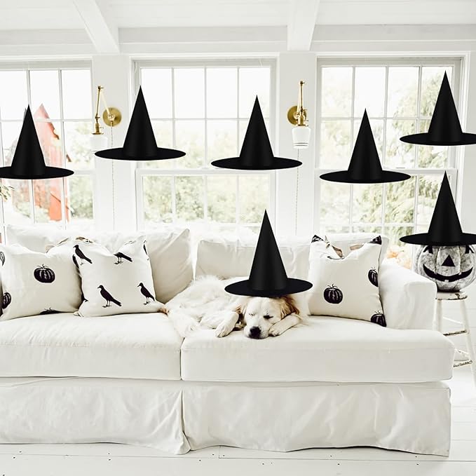 Halloween Witch Hat Decor - 12 PCS